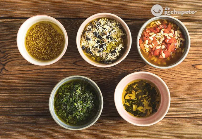 Dressings with extra virgin olive oil