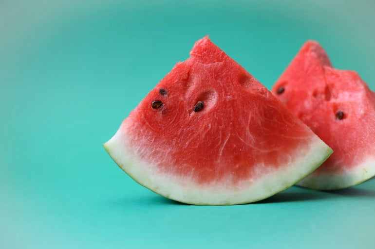 Iberian Ham with Watermelon typical summer recipe in Spanish houses